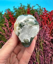 Load image into Gallery viewer, 2” Moss Agate Alien Head Carving