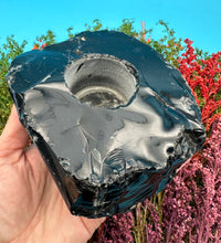 Load image into Gallery viewer, 4.5” Black Obsidian Candle Holder