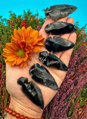 2-2.25” Black Obsidian Arrowhead Carving