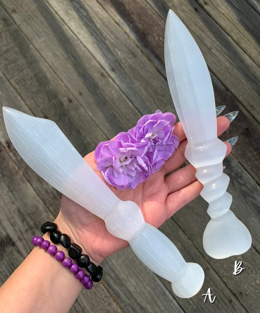 8.5” Satin Spar Selenite Dagger