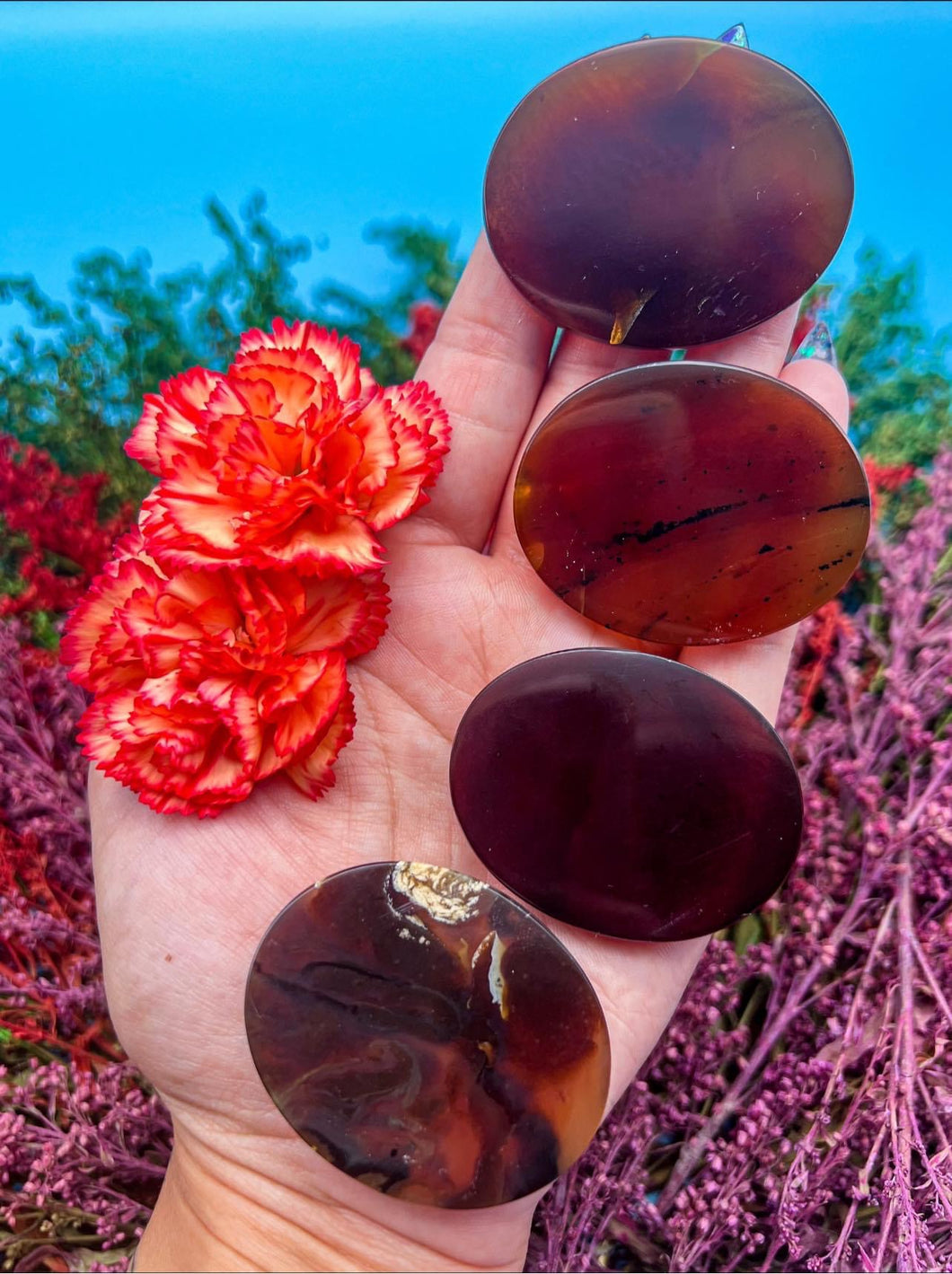 Amber Smooth Palm Stone