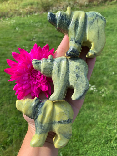 3” Serpentine Bear Carving