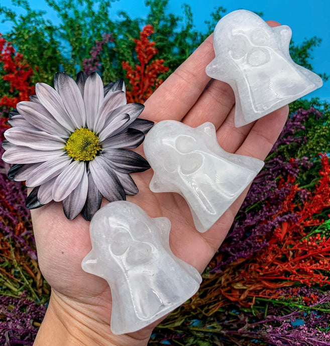 2” Clear Quartz Ghost Carving
