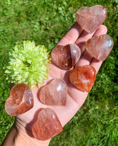 1” Red Hematoid Quartz Mini Heart