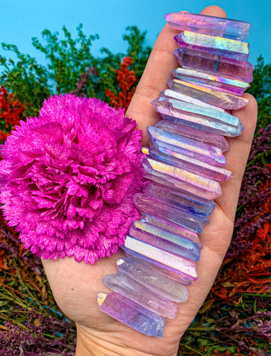 1.25-1.5” Cotton Candy Aura Quartz Point