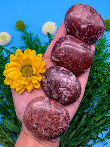 Red Forest Jasper Palm Stone