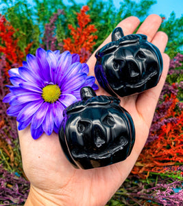 2” Black Obsidian Obsidian Pumpkin Carving