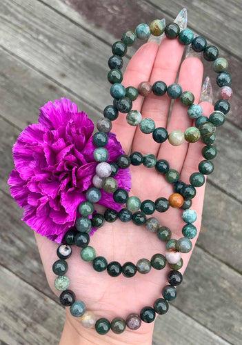 8mm Moss Agate Bracelet