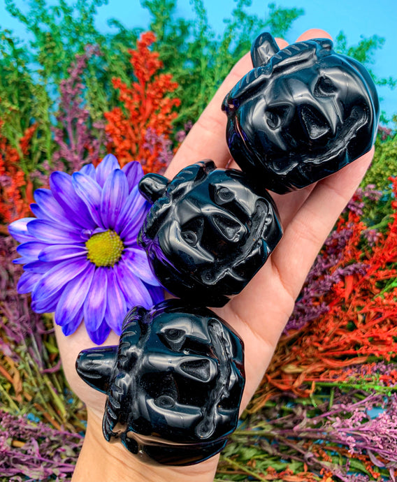 2” Black Obsidian Obsidian Pumpkin Carving