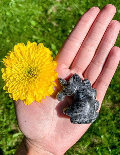 2” Larvikite Unicorn Carving