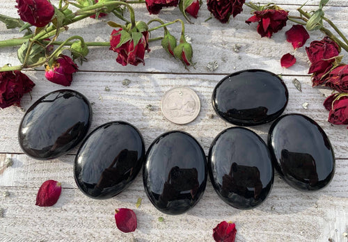 Black Obsidian Pillow Palm Stone