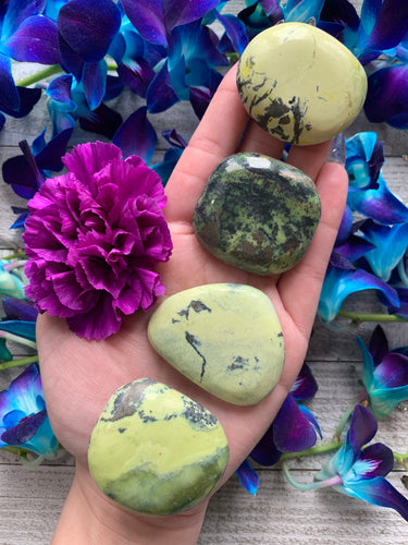 Serpentine with Pyrite Palm Stone