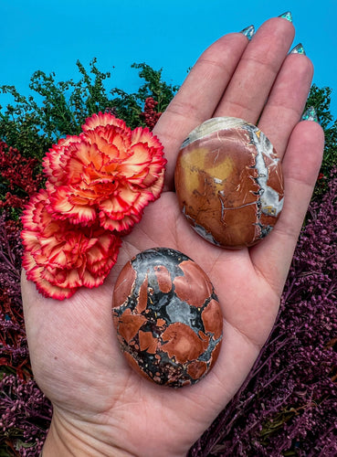 2” Maligano Jasper Pillow Palm Stone