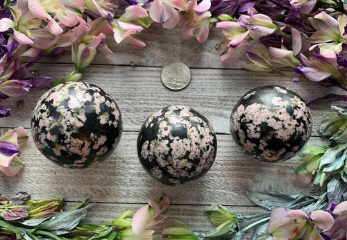 50-55mm Pink Feldspar in Diorite Sphere