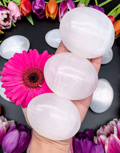 Satin Spar Selenite Palm Stone