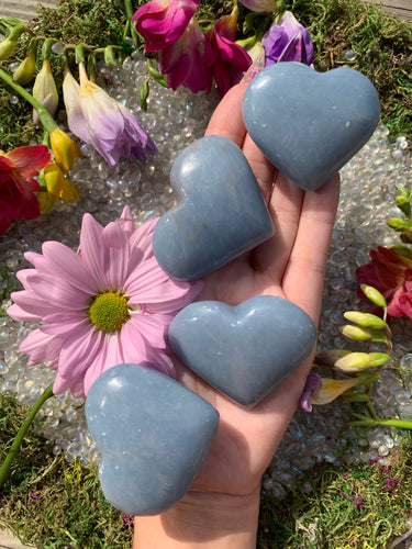 Angelite Heart Carving