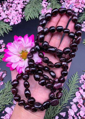 Garnet Tumbled Bracelet