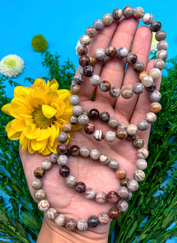 8mm Laguna Lace Agate Bracelet