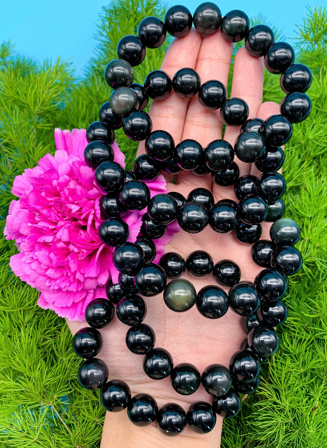 12mm Rainbow Obsidian Bracelet