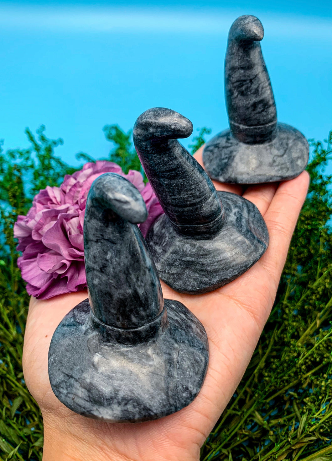 2.5” Picasso Jasper Witch Hat Carving