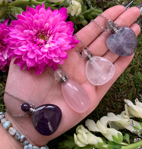 Crystal Perfume/Essential Oil Pendant Necklaces