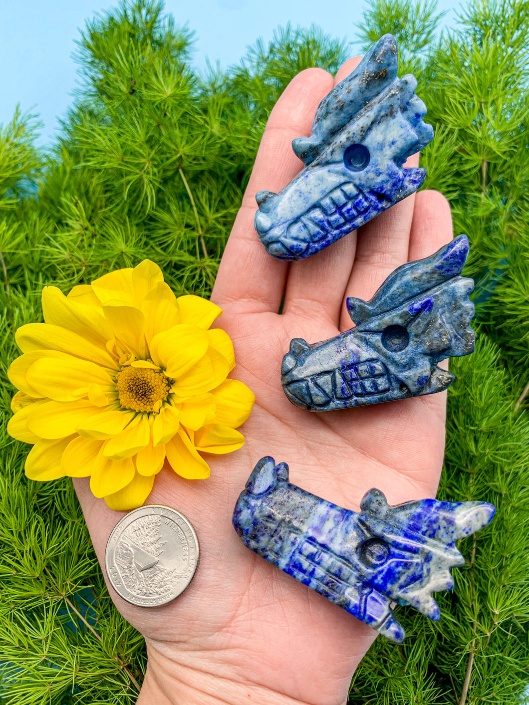 2” Lapis Lazuli Dragon Head Carving