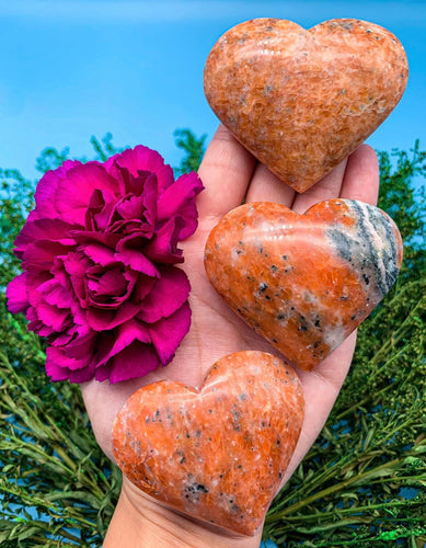 2.5” Orange Calcite Heart Carving