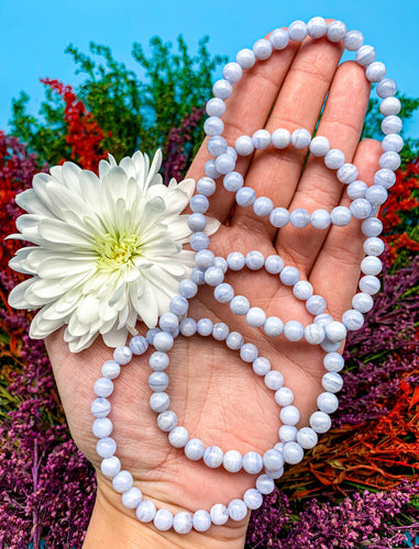 6mm Blue Lace Agate Bracelet
