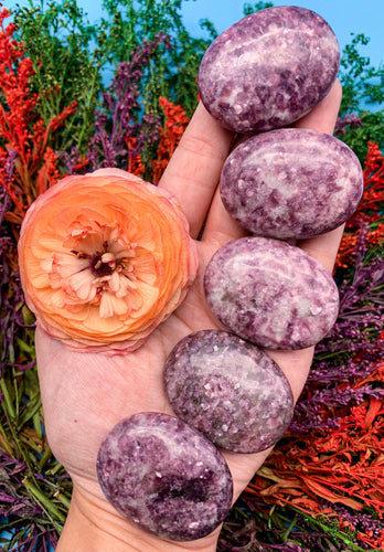 Lepidolite Pillow Palm Stone