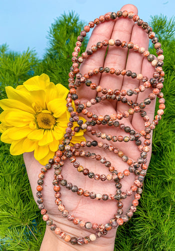 4mm Leopardskin Jasper Bracelet