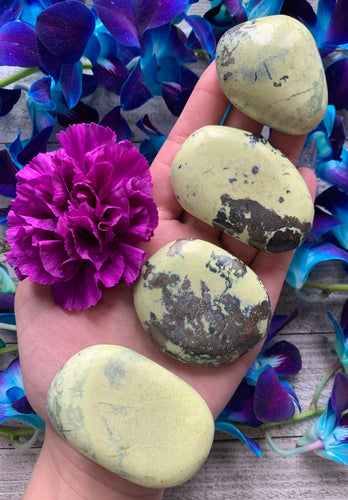 Serpentine with Pyrite Palm Stone